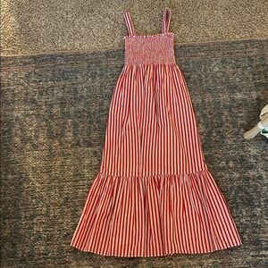 Hill House The Anjuli Nap Dress Size XS Red and White Stripe